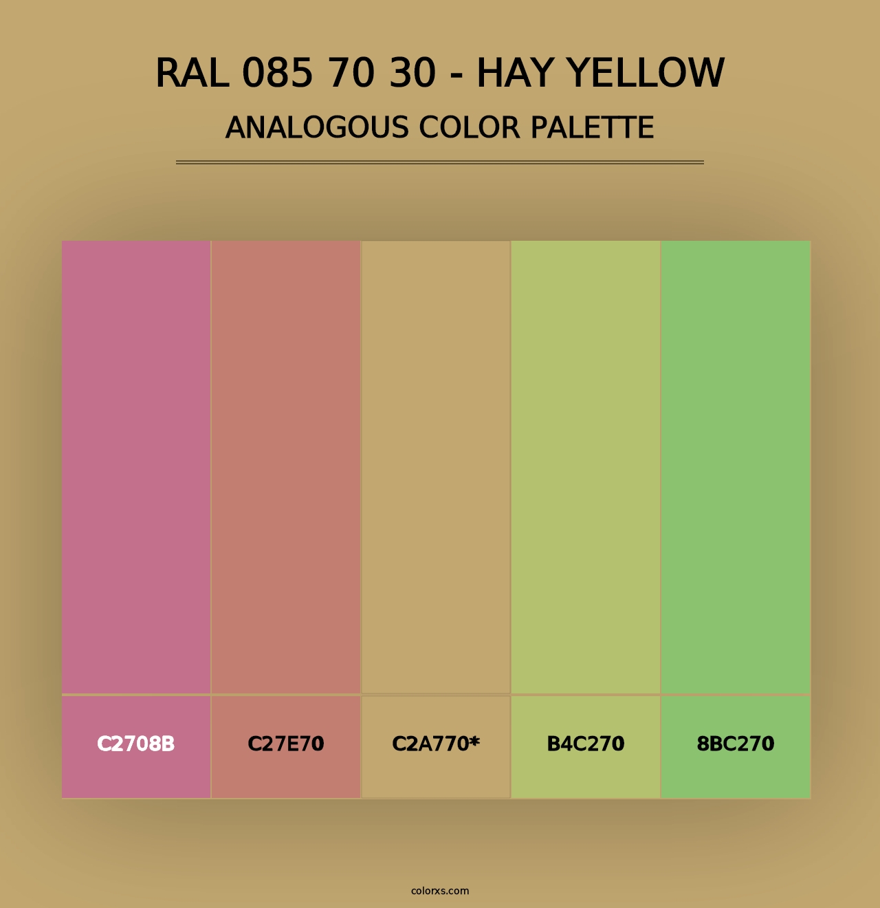 RAL 085 70 30 - Hay Yellow - Analogous Color Palette