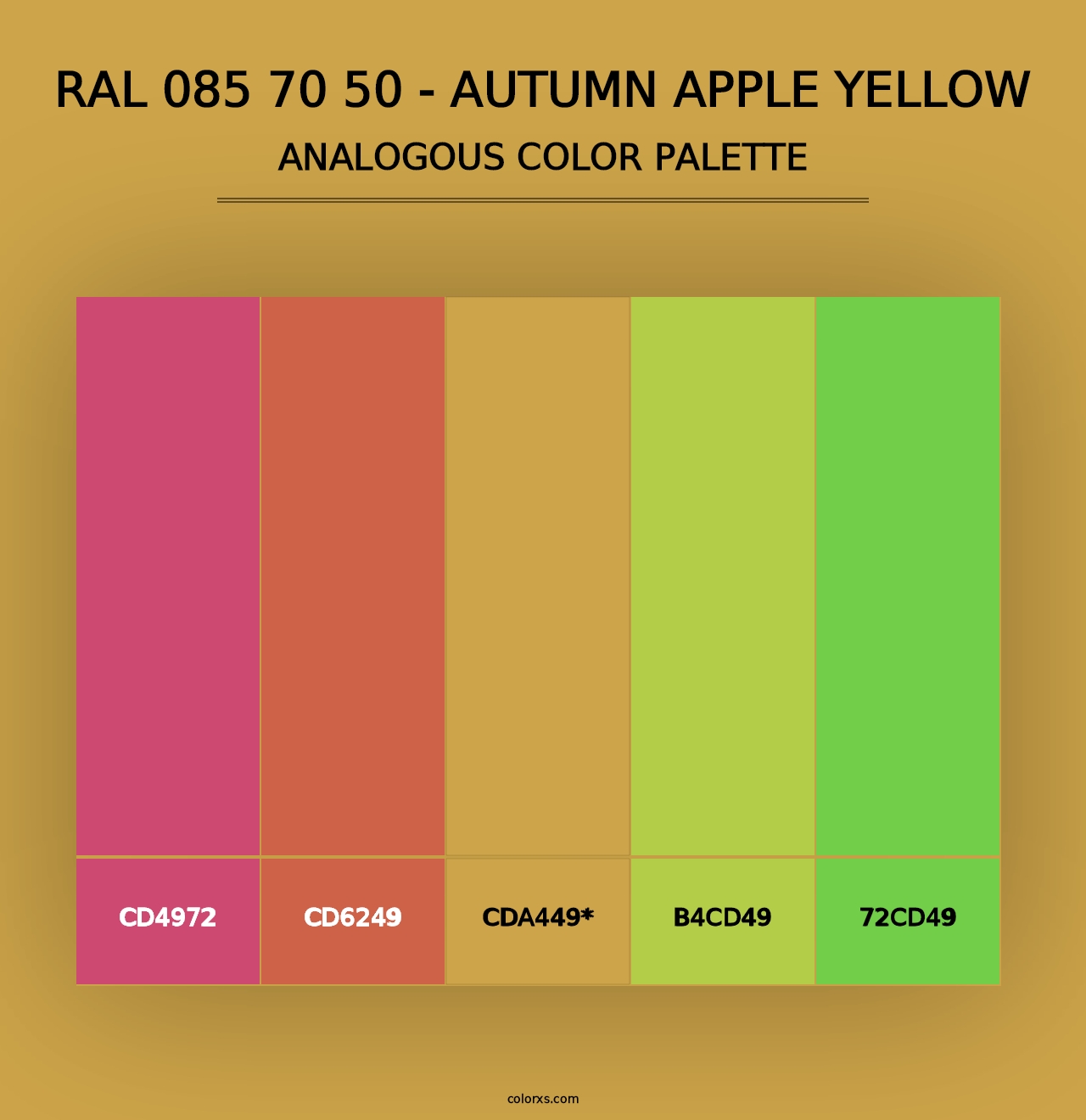 RAL 085 70 50 - Autumn Apple Yellow - Analogous Color Palette