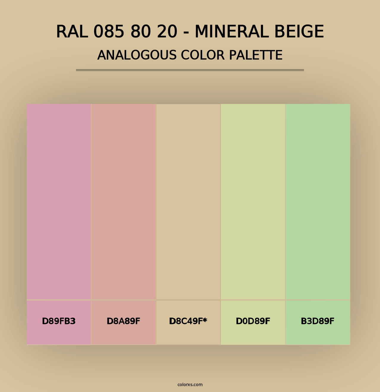 RAL 085 80 20 - Mineral Beige - Analogous Color Palette