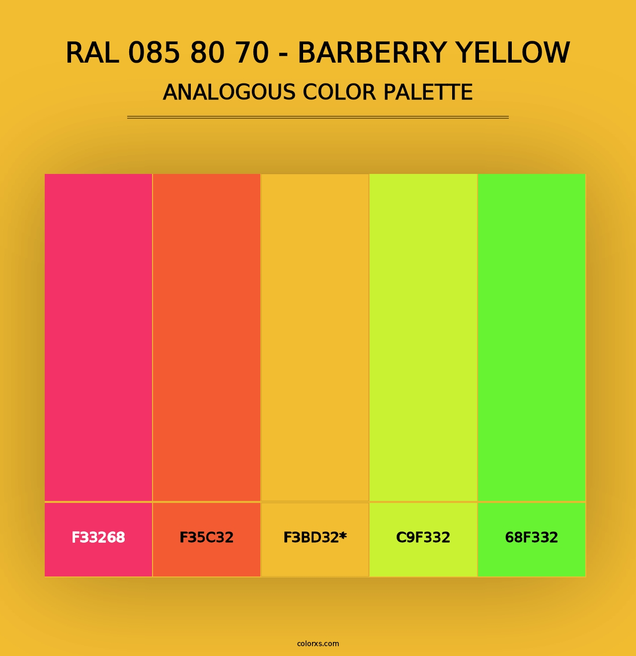 RAL 085 80 70 - Barberry Yellow - Analogous Color Palette