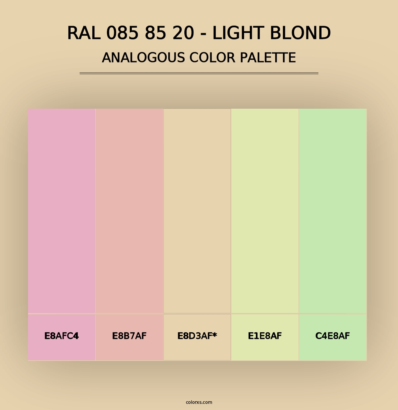 RAL 085 85 20 - Light Blond - Analogous Color Palette