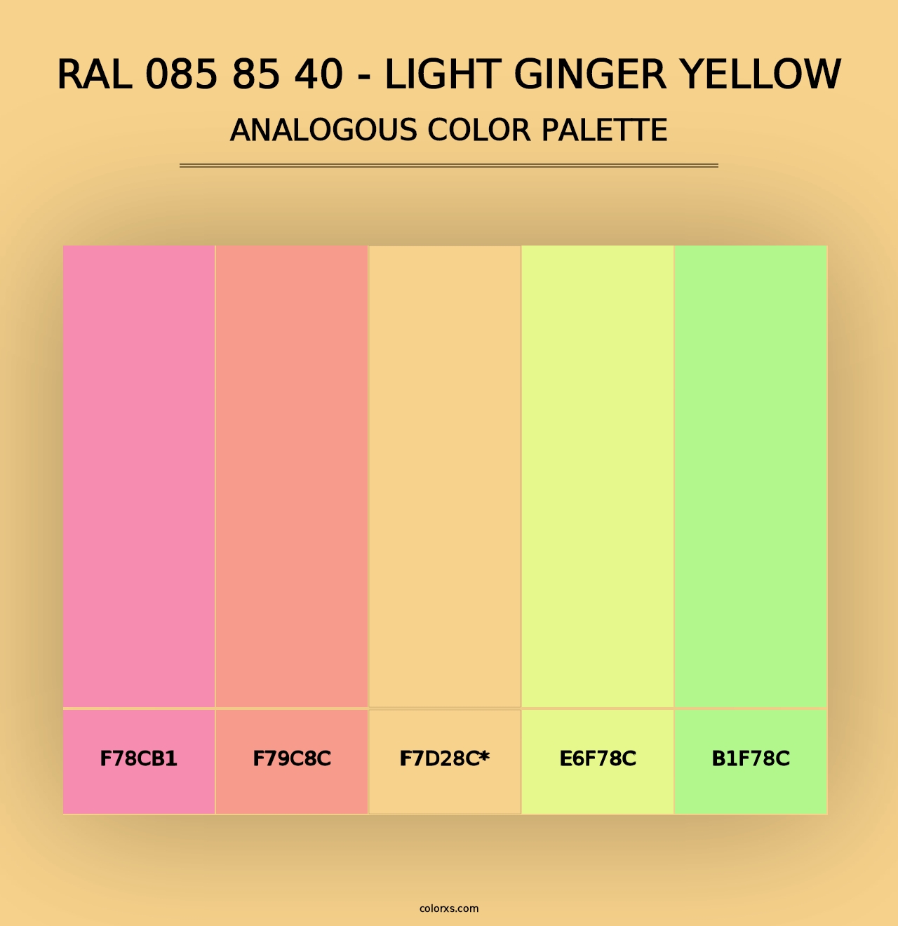 RAL 085 85 40 - Light Ginger Yellow - Analogous Color Palette