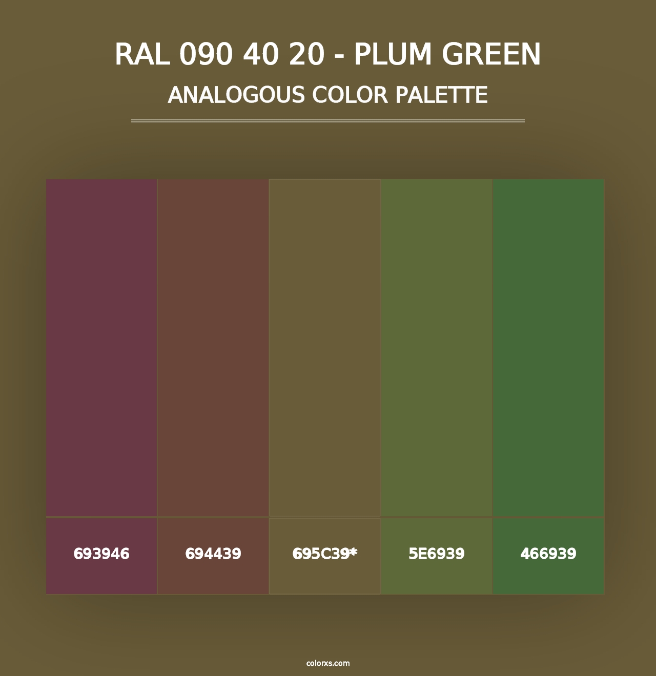 RAL 090 40 20 - Plum Green - Analogous Color Palette