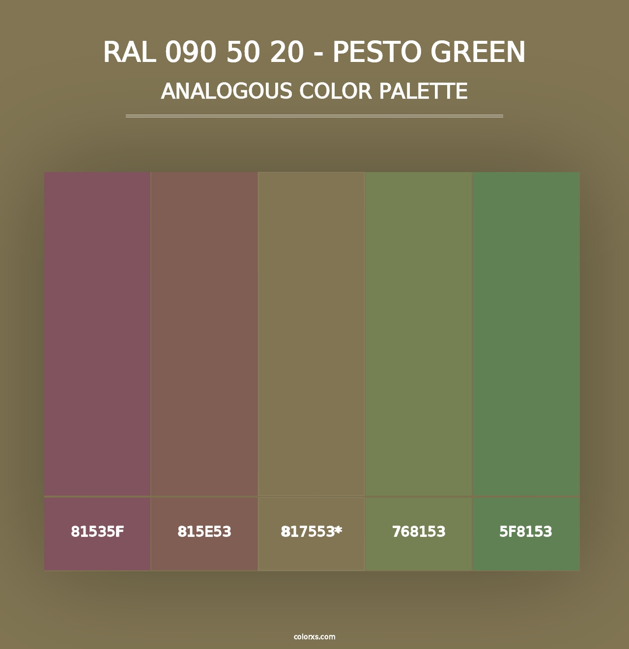 RAL 090 50 20 - Pesto Green - Analogous Color Palette