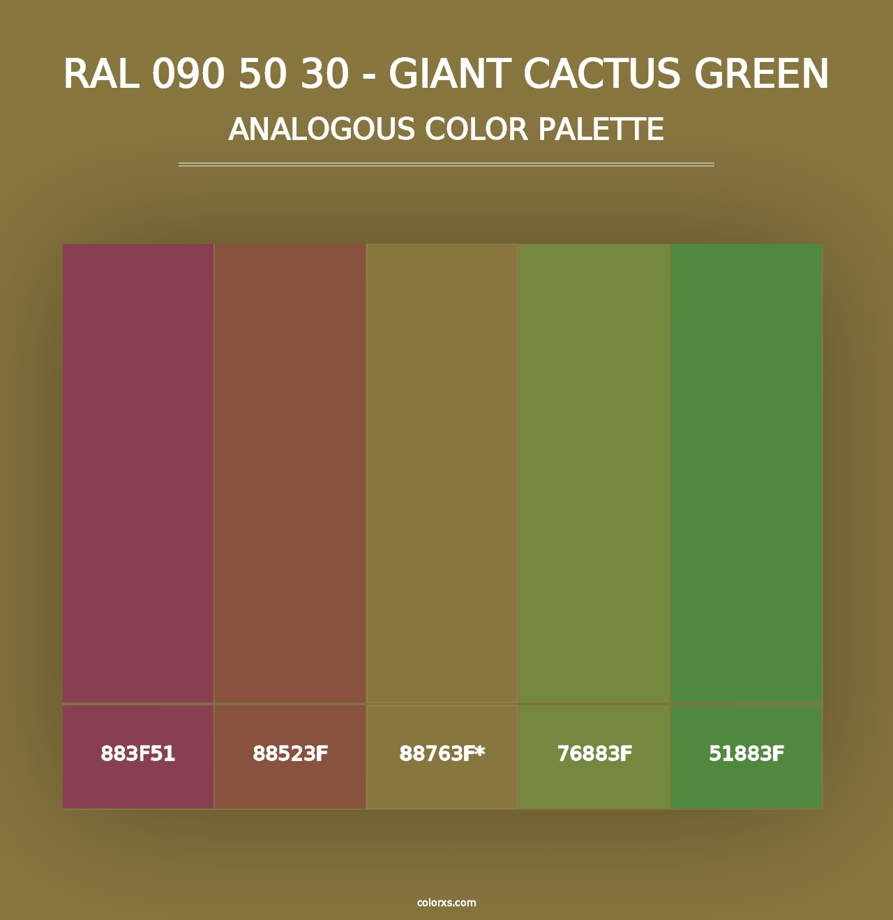 RAL 090 50 30 - Giant Cactus Green - Analogous Color Palette