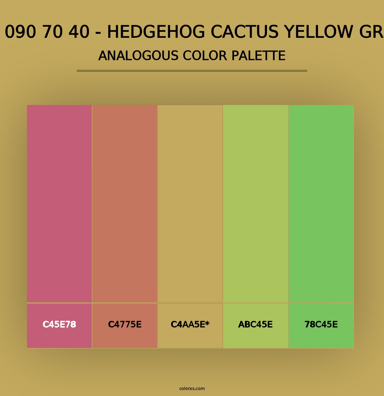 RAL 090 70 40 - Hedgehog Cactus Yellow Green - Analogous Color Palette