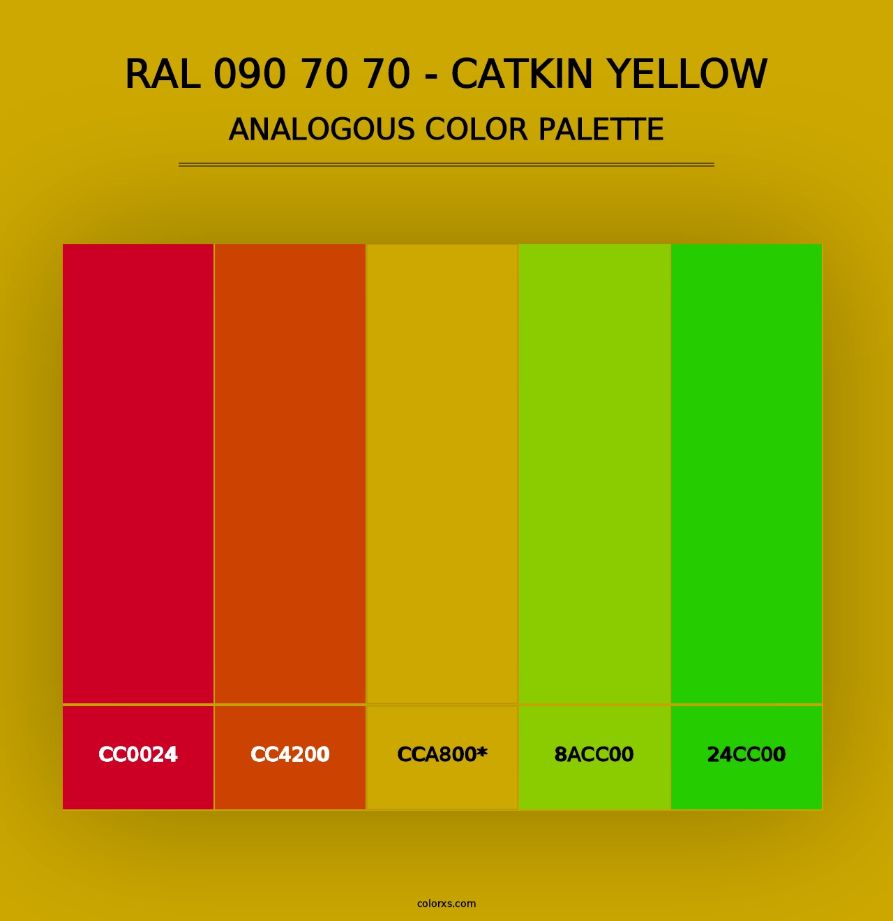 RAL 090 70 70 - Catkin Yellow - Analogous Color Palette