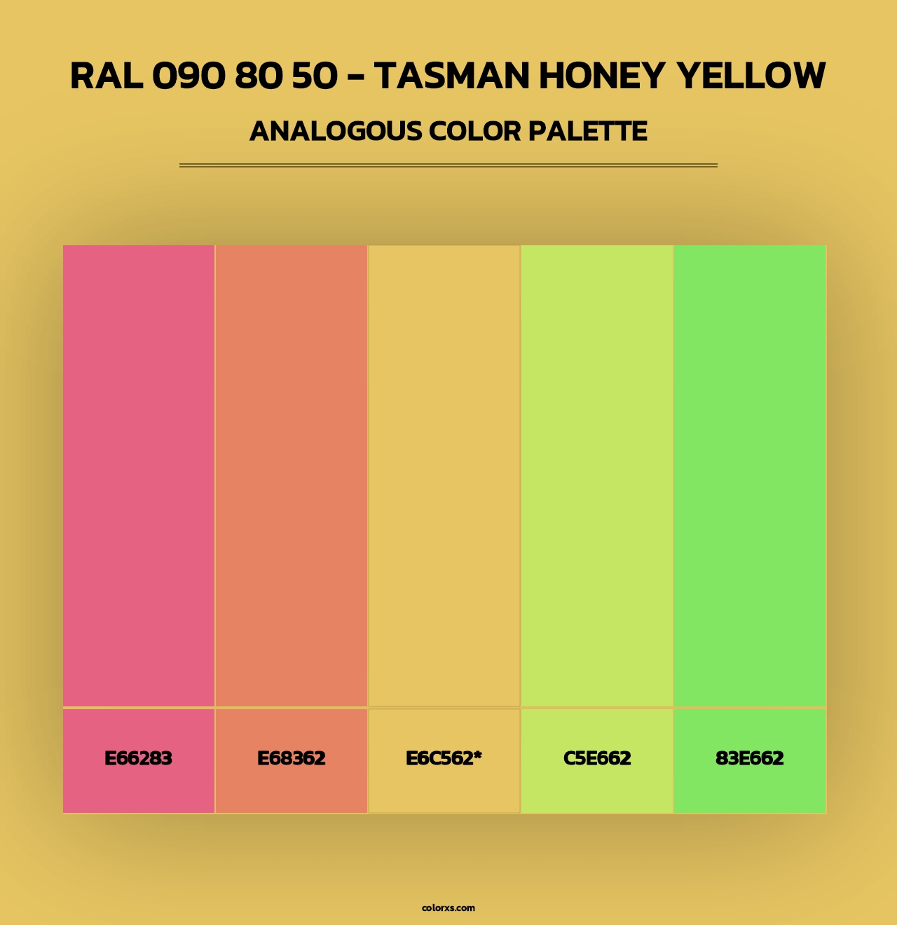 RAL 090 80 50 - Tasman Honey Yellow - Analogous Color Palette