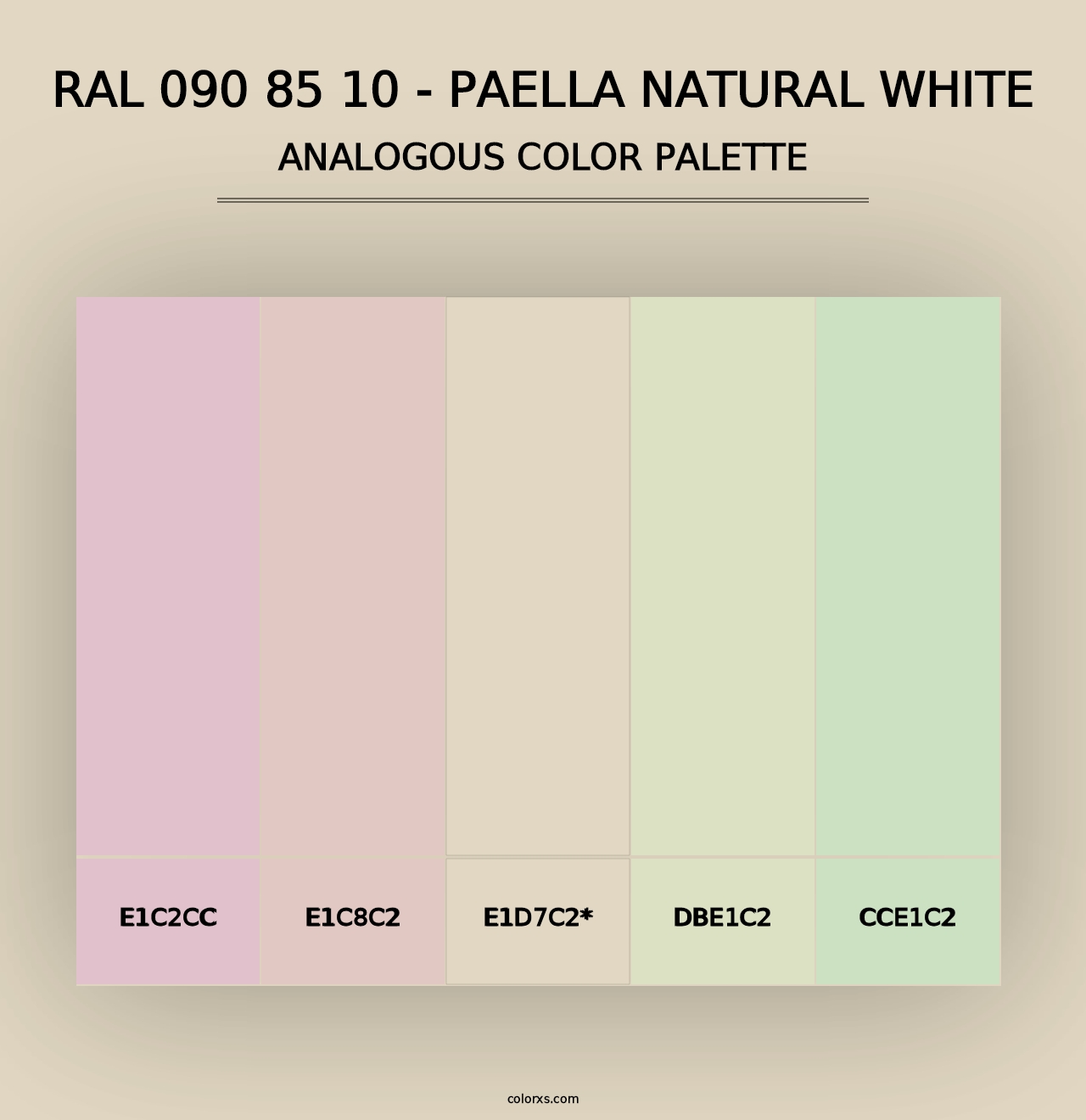 RAL 090 85 10 - Paella Natural White - Analogous Color Palette