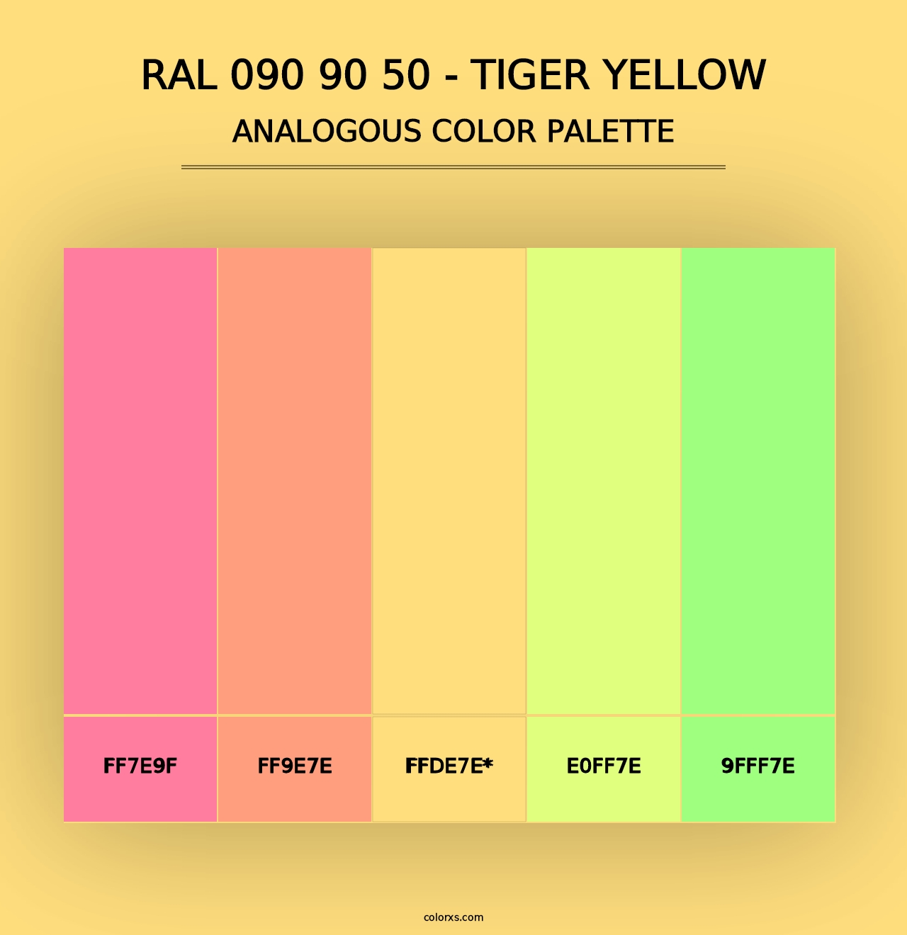 RAL 090 90 50 - Tiger Yellow - Analogous Color Palette