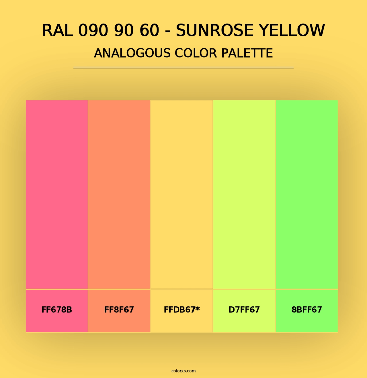 RAL 090 90 60 - Sunrose Yellow - Analogous Color Palette