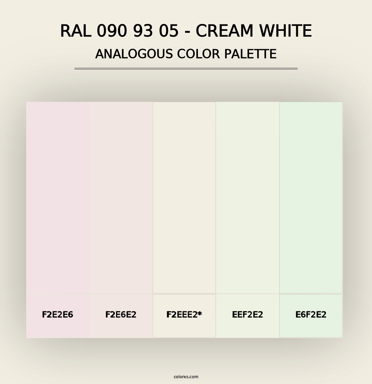 RAL 090 93 05 - Cream White - Analogous Color Palette