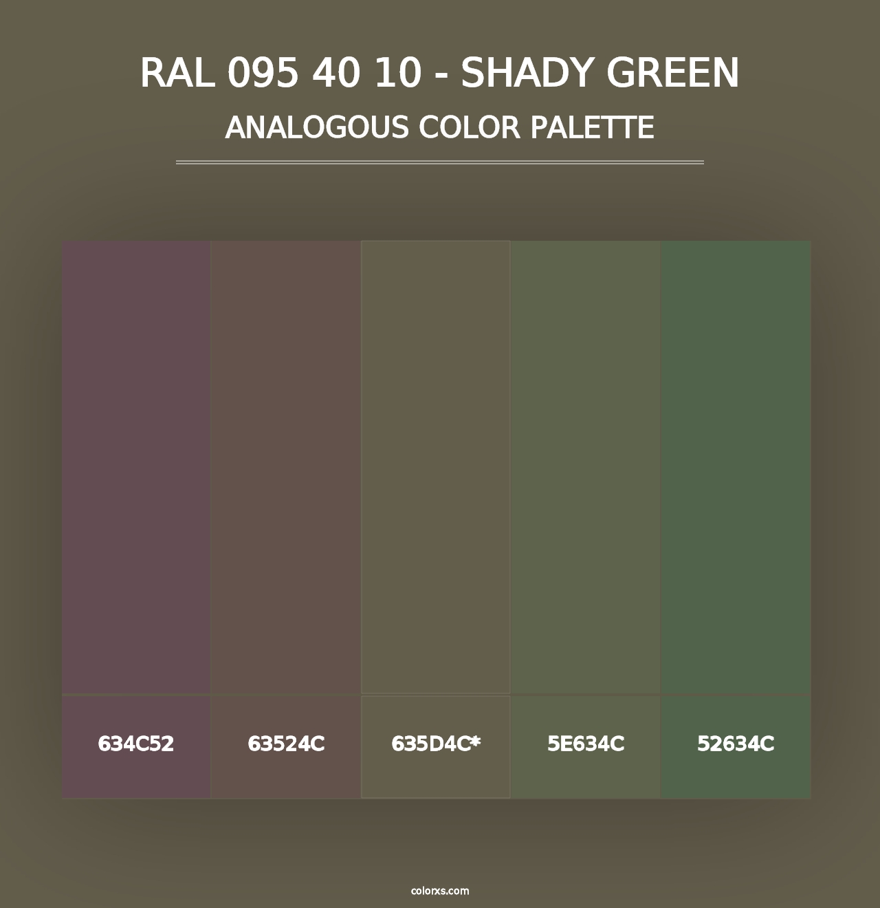 RAL 095 40 10 - Shady Green - Analogous Color Palette