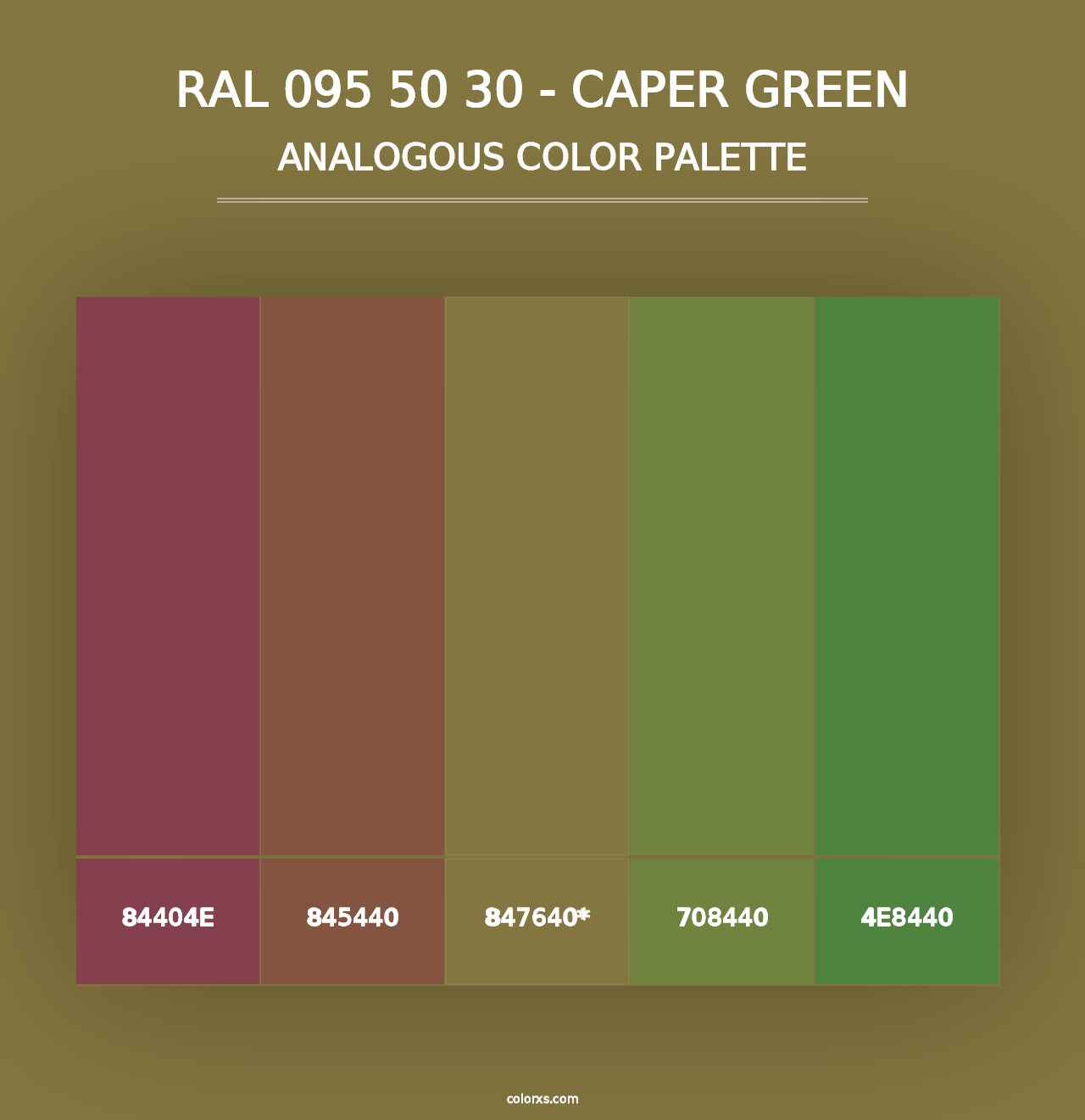 RAL 095 50 30 - Caper Green - Analogous Color Palette