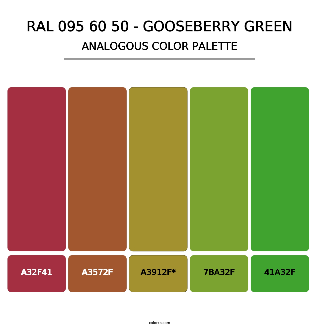 RAL 095 60 50 - Gooseberry Green - Analogous Color Palette