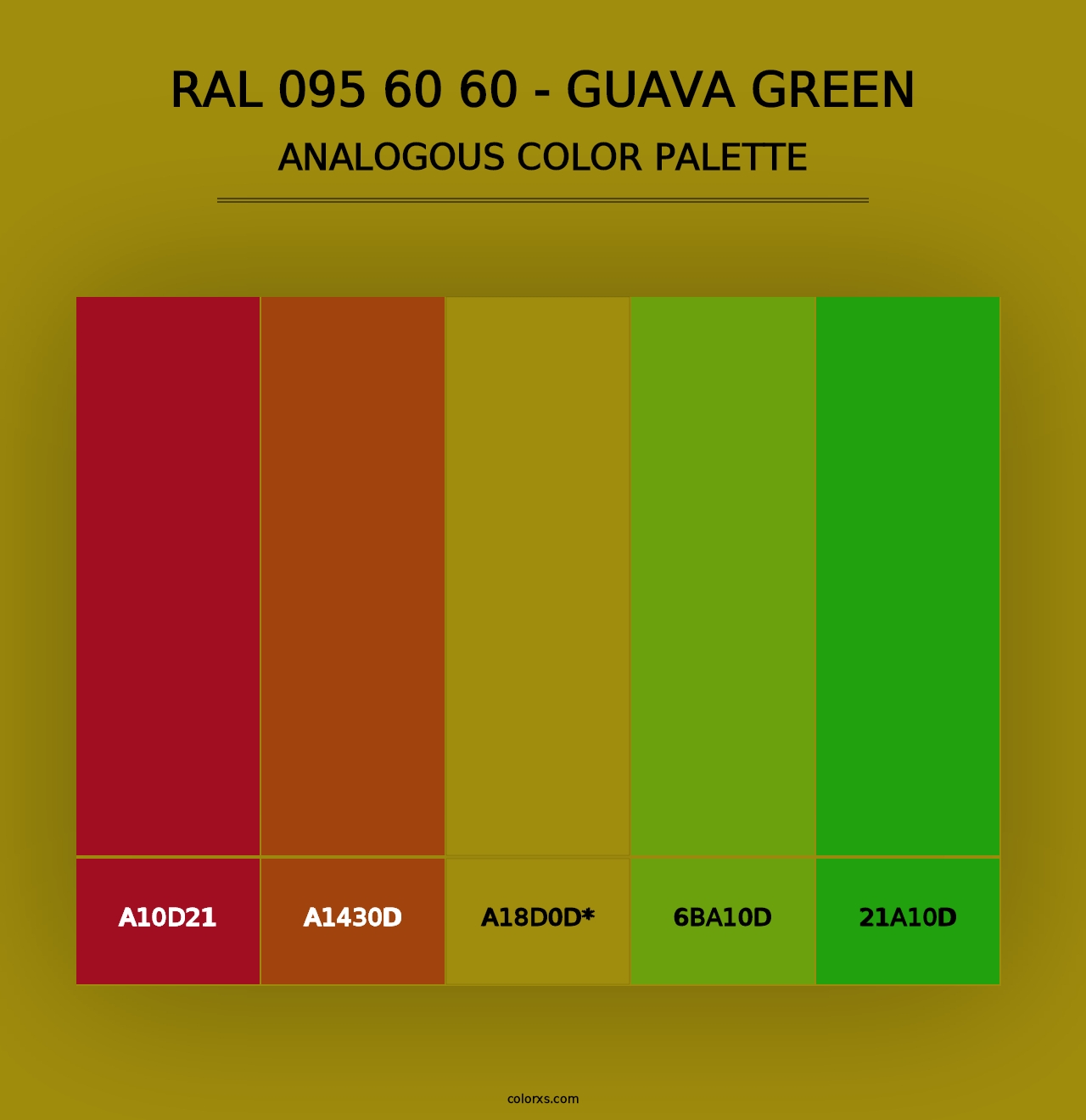 RAL 095 60 60 - Guava Green - Analogous Color Palette