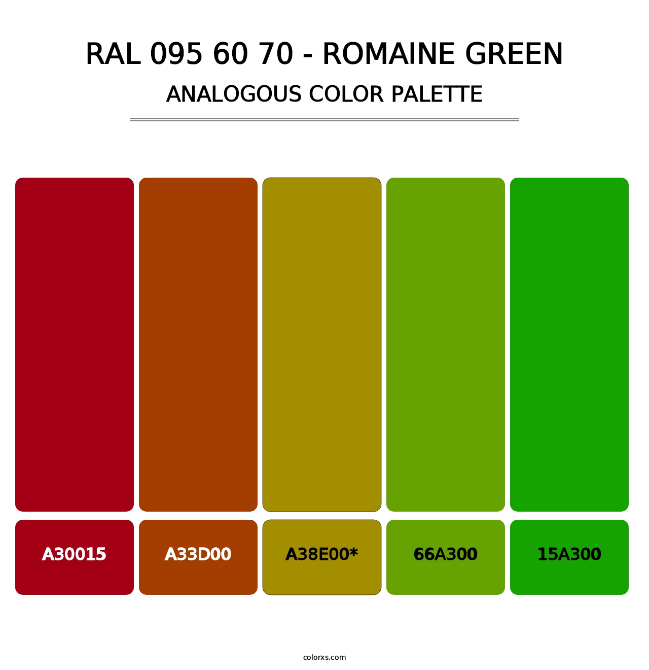 RAL 095 60 70 - Romaine Green - Analogous Color Palette