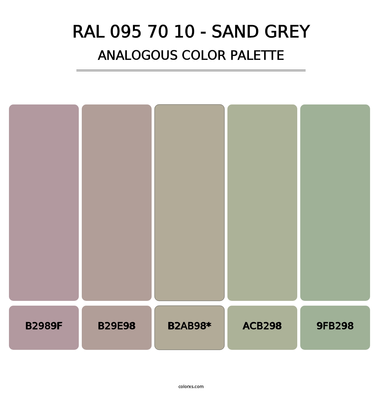 RAL 095 70 10 - Sand Grey - Analogous Color Palette