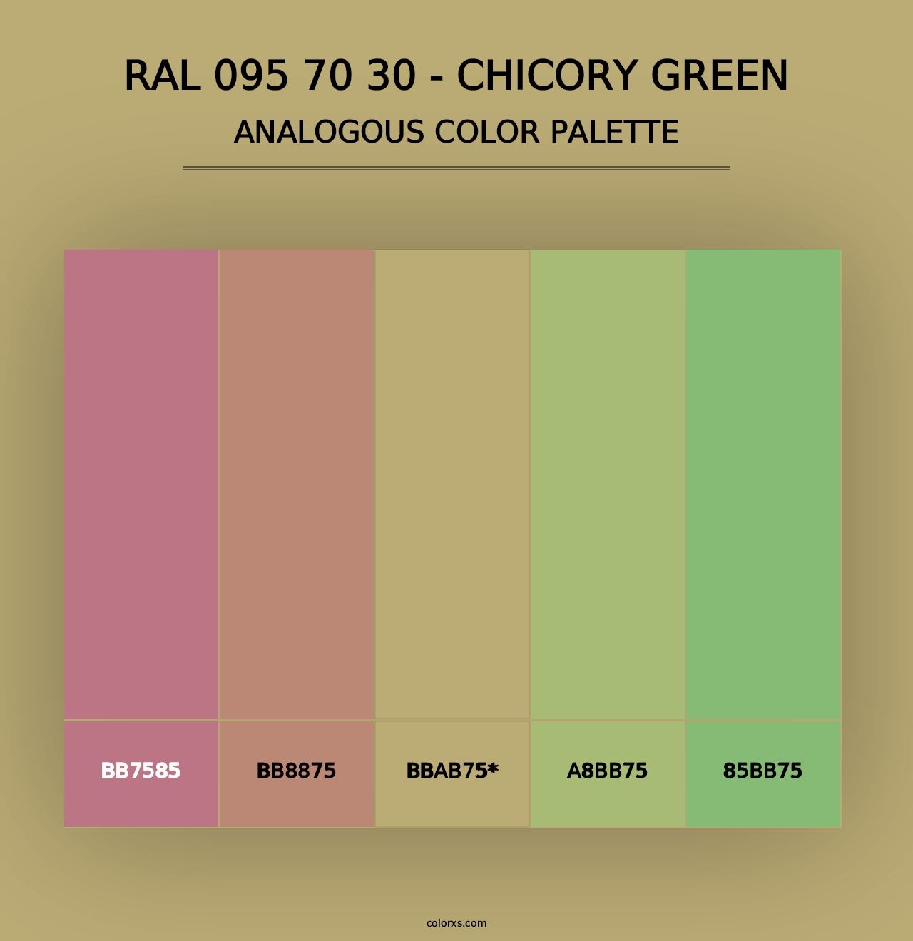 RAL 095 70 30 - Chicory Green - Analogous Color Palette