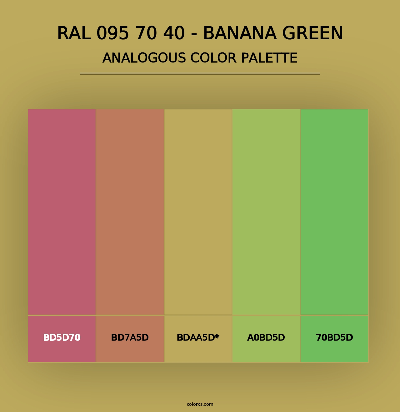 RAL 095 70 40 - Banana Green - Analogous Color Palette