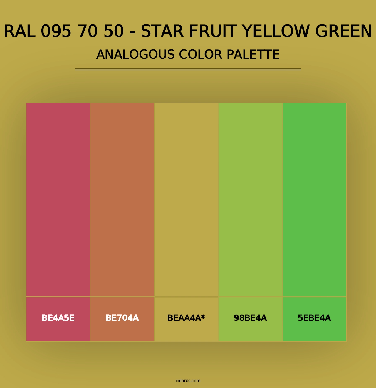 RAL 095 70 50 - Star Fruit Yellow Green - Analogous Color Palette