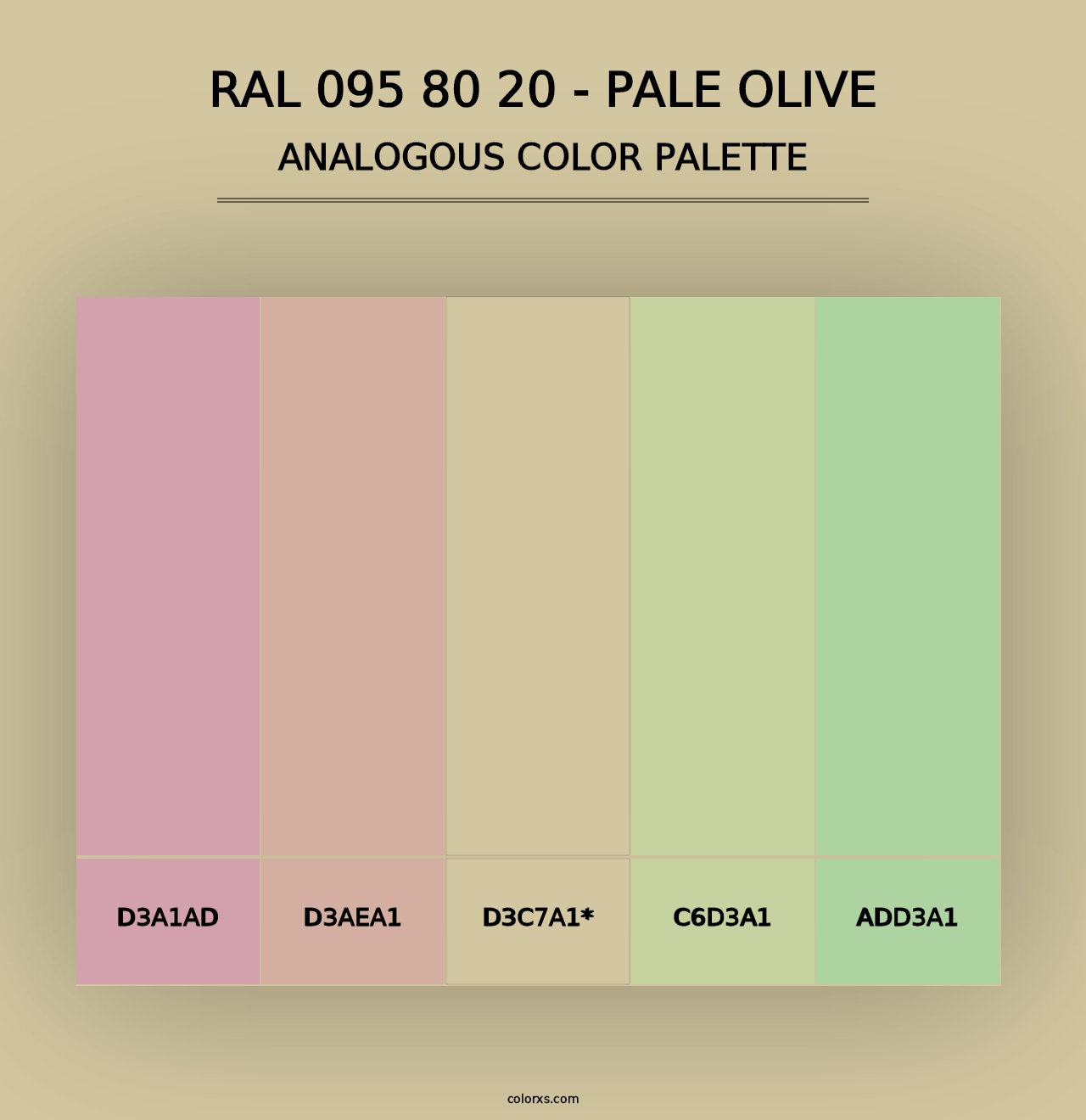 RAL 095 80 20 - Pale Olive - Analogous Color Palette