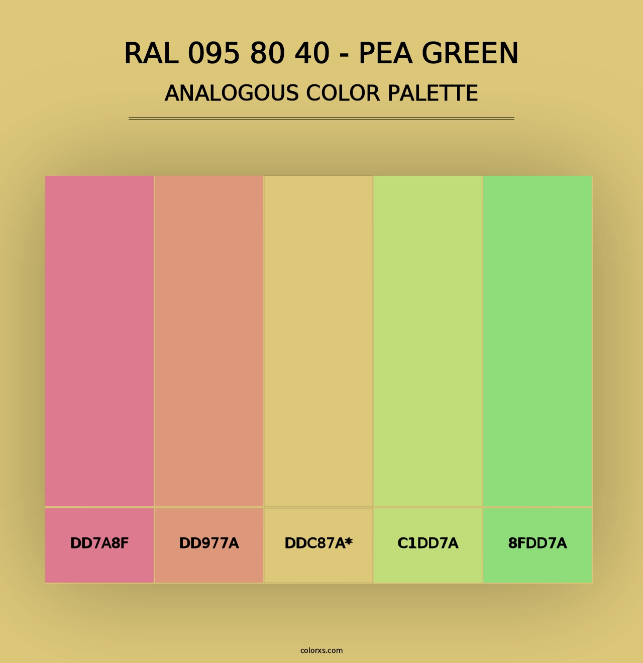 RAL 095 80 40 - Pea Green - Analogous Color Palette