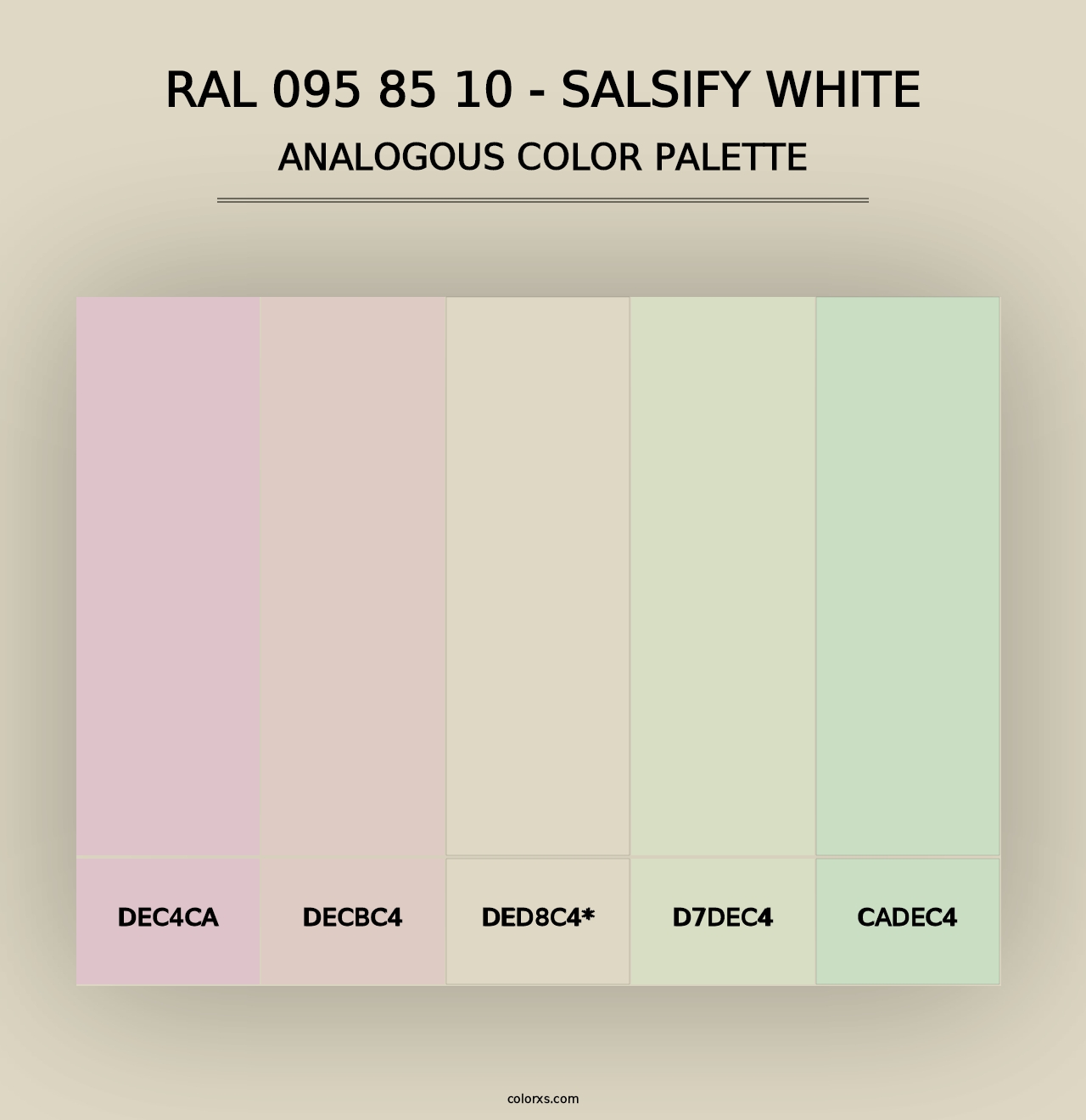 RAL 095 85 10 - Salsify White - Analogous Color Palette