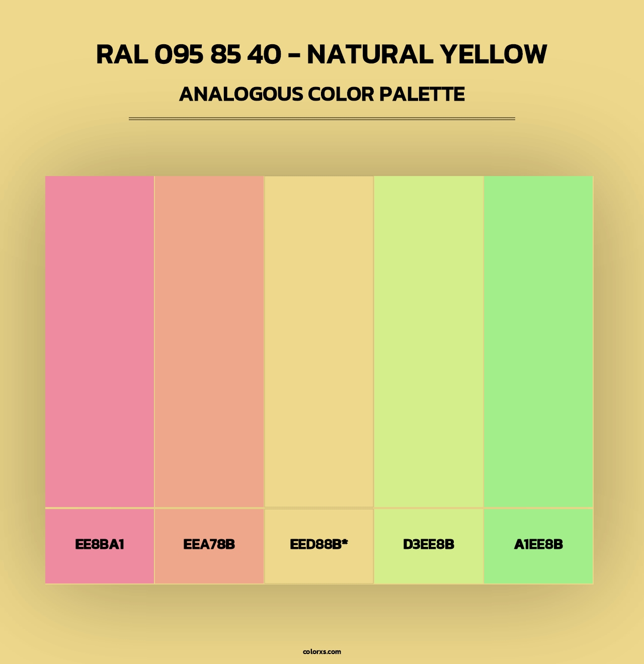 RAL 095 85 40 - Natural Yellow - Analogous Color Palette