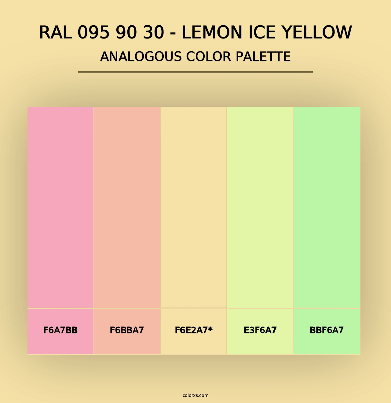 RAL 095 90 30 - Lemon Ice Yellow - Analogous Color Palette