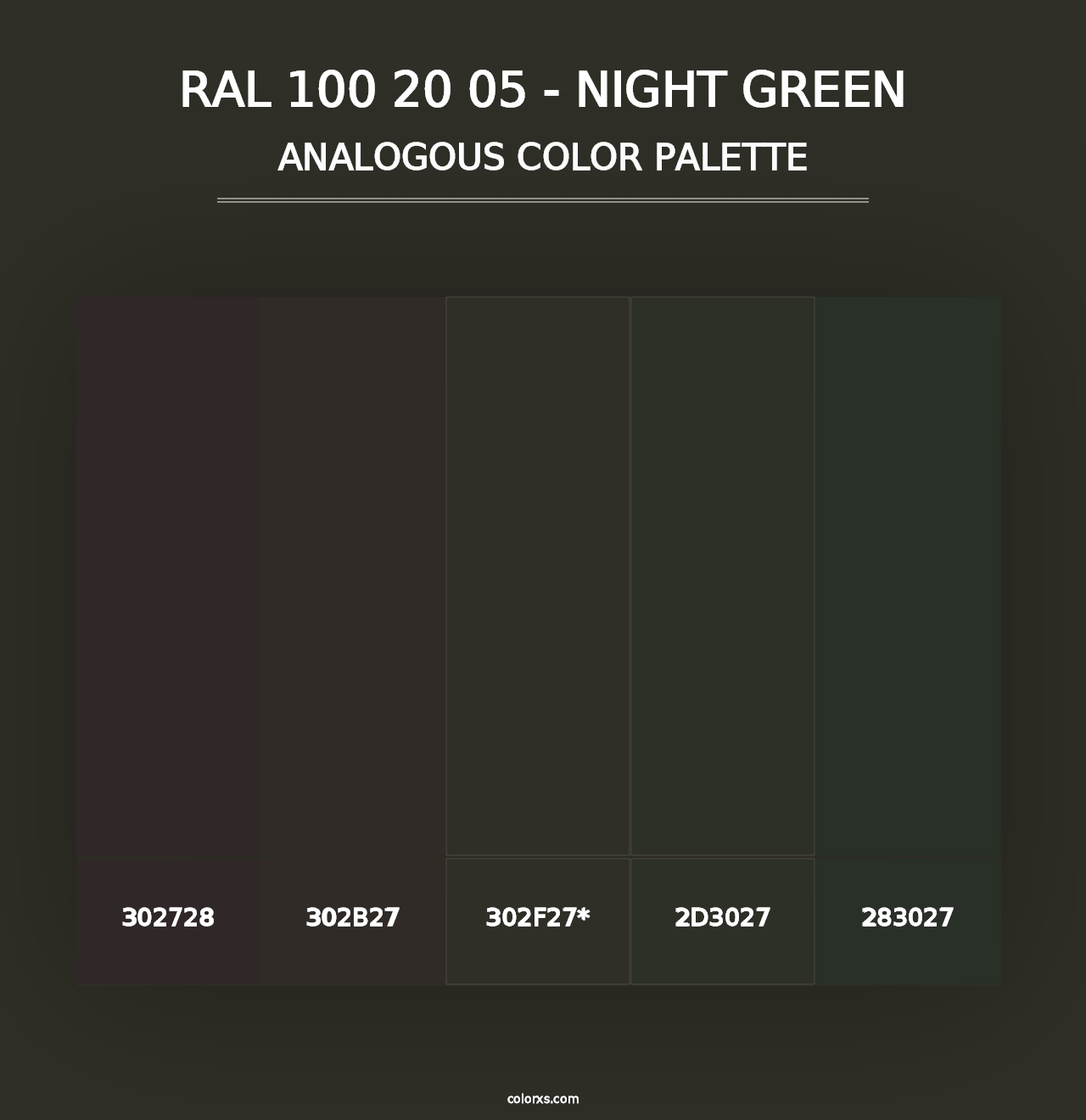 RAL 100 20 05 - Night Green - Analogous Color Palette