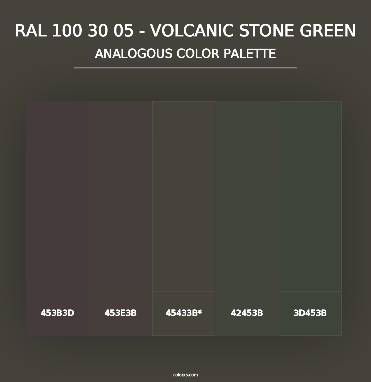 RAL 100 30 05 - Volcanic Stone Green - Analogous Color Palette