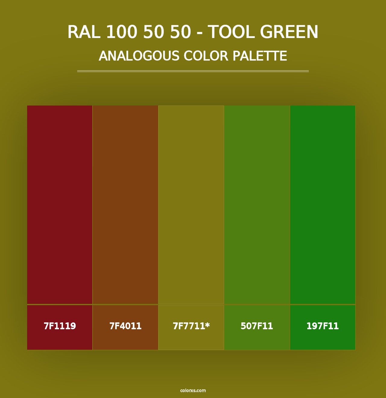 RAL 100 50 50 - Tool Green - Analogous Color Palette