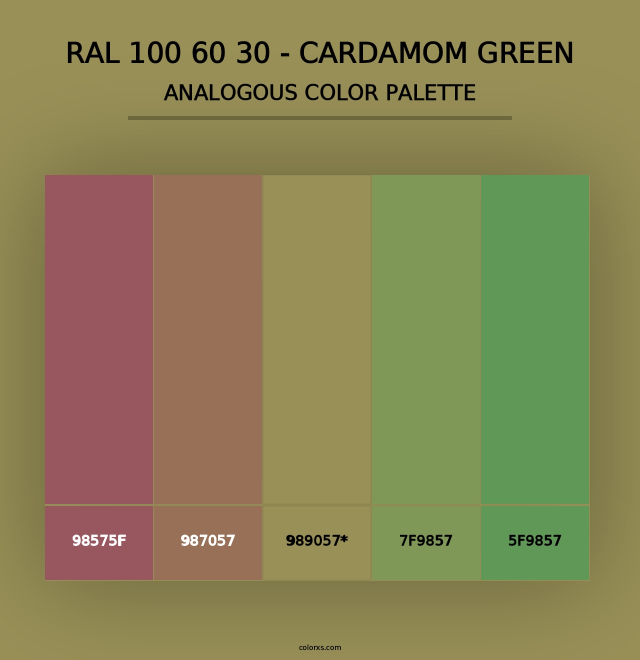 RAL 100 60 30 - Cardamom Green - Analogous Color Palette