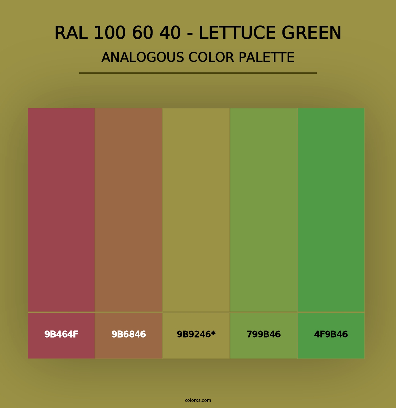 RAL 100 60 40 - Lettuce Green - Analogous Color Palette