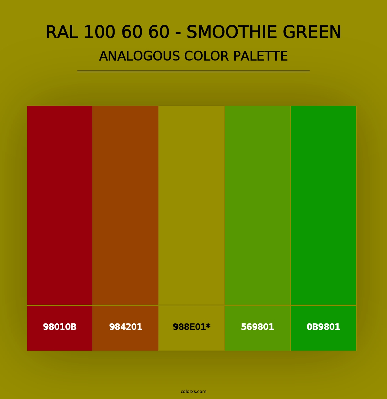 RAL 100 60 60 - Smoothie Green - Analogous Color Palette