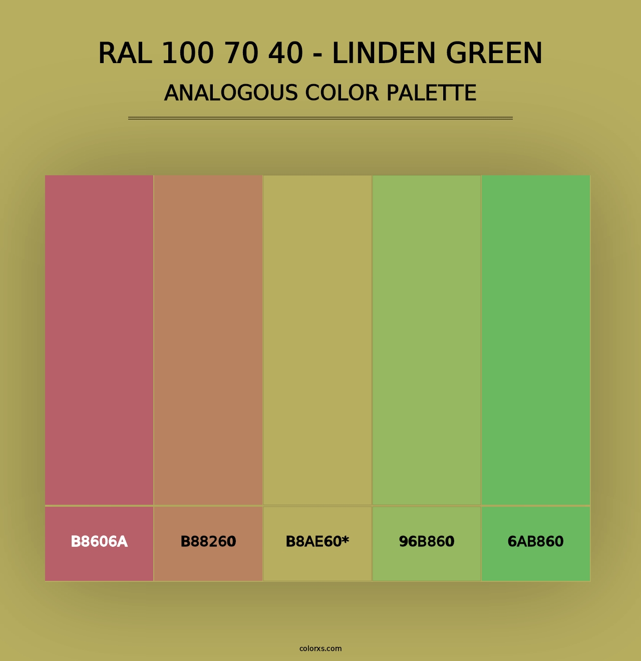 RAL 100 70 40 - Linden Green - Analogous Color Palette