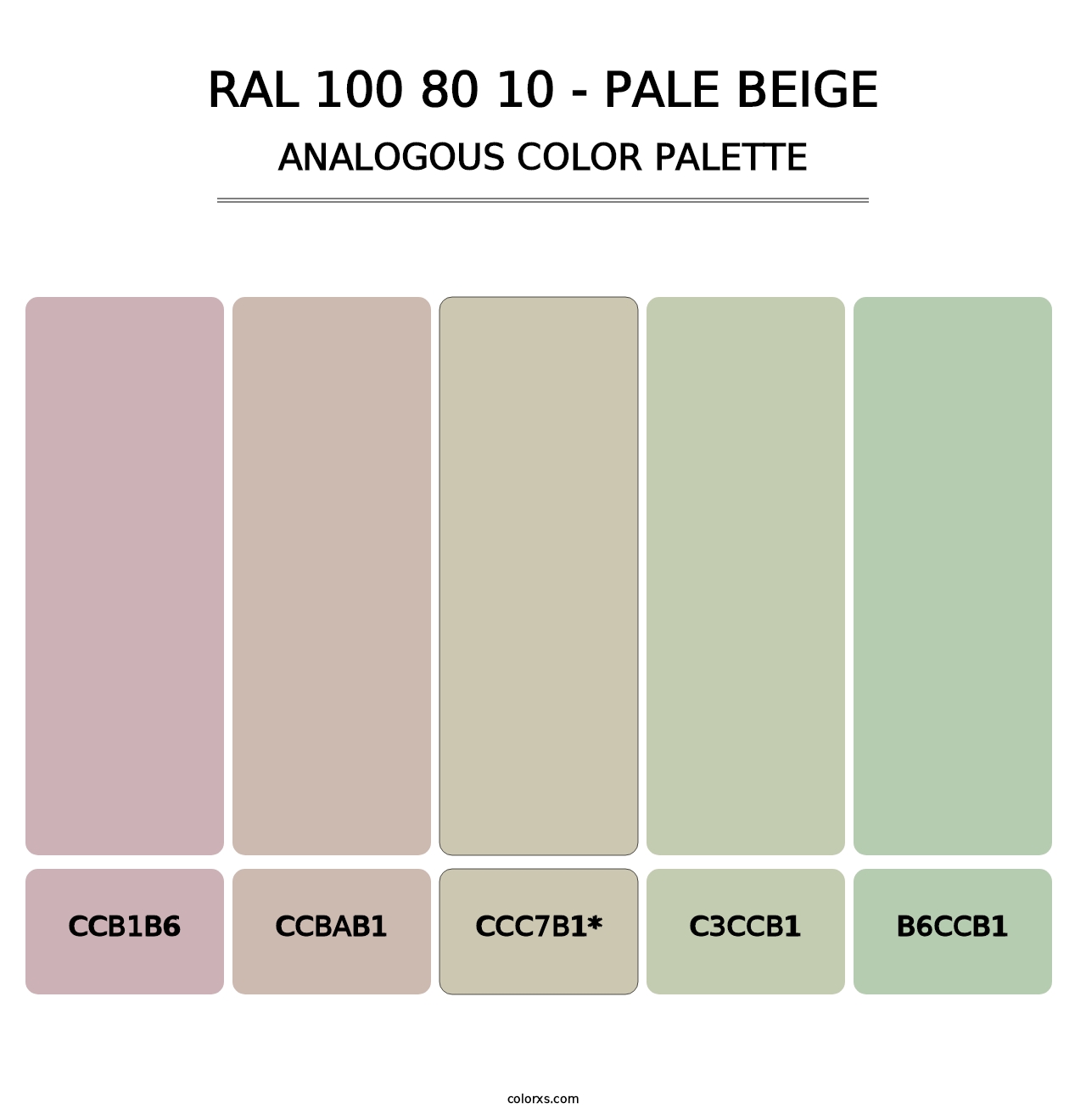 RAL 100 80 10 - Pale Beige - Analogous Color Palette