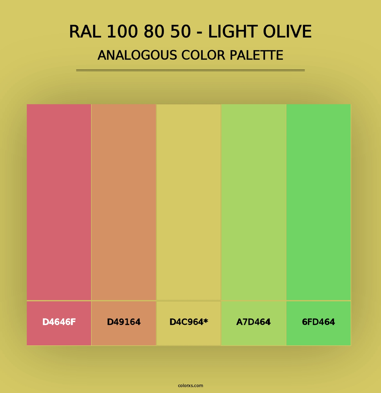 RAL 100 80 50 - Light Olive - Analogous Color Palette