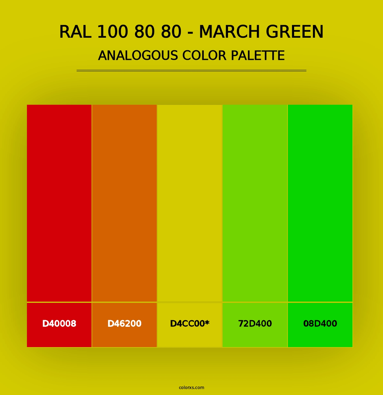 RAL 100 80 80 - March Green - Analogous Color Palette