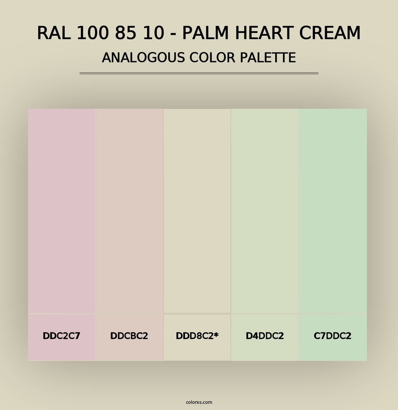 RAL 100 85 10 - Palm Heart Cream - Analogous Color Palette