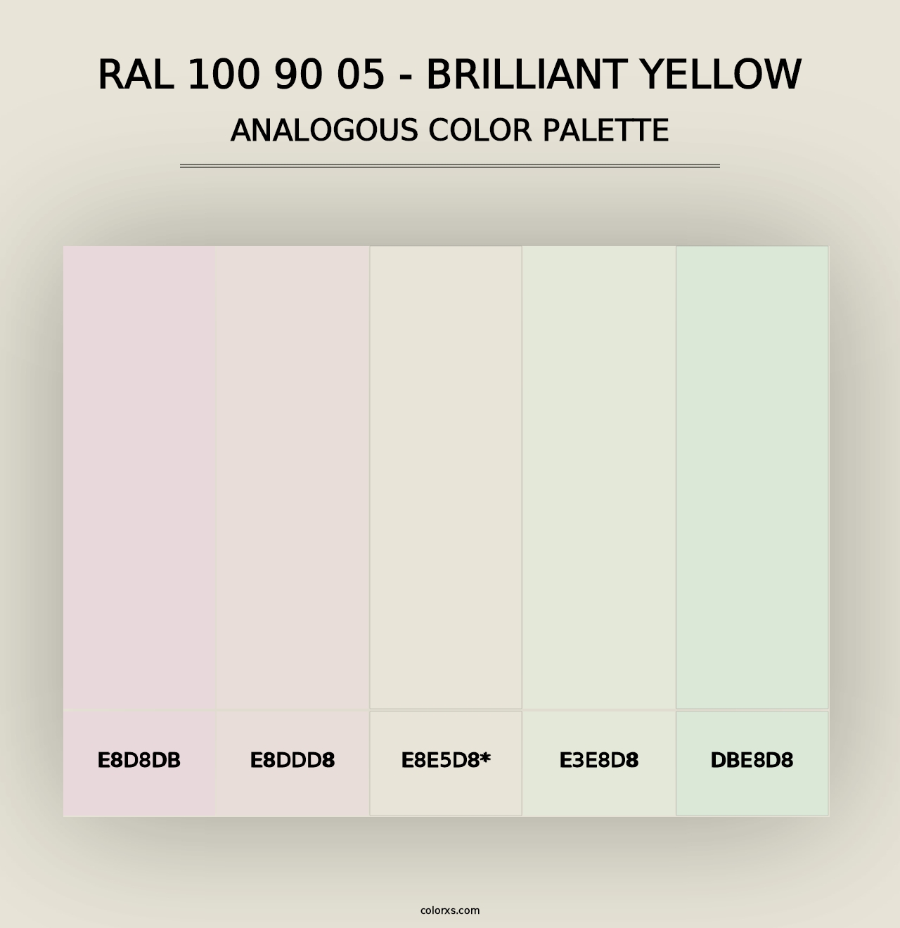 RAL 100 90 05 - Brilliant Yellow - Analogous Color Palette