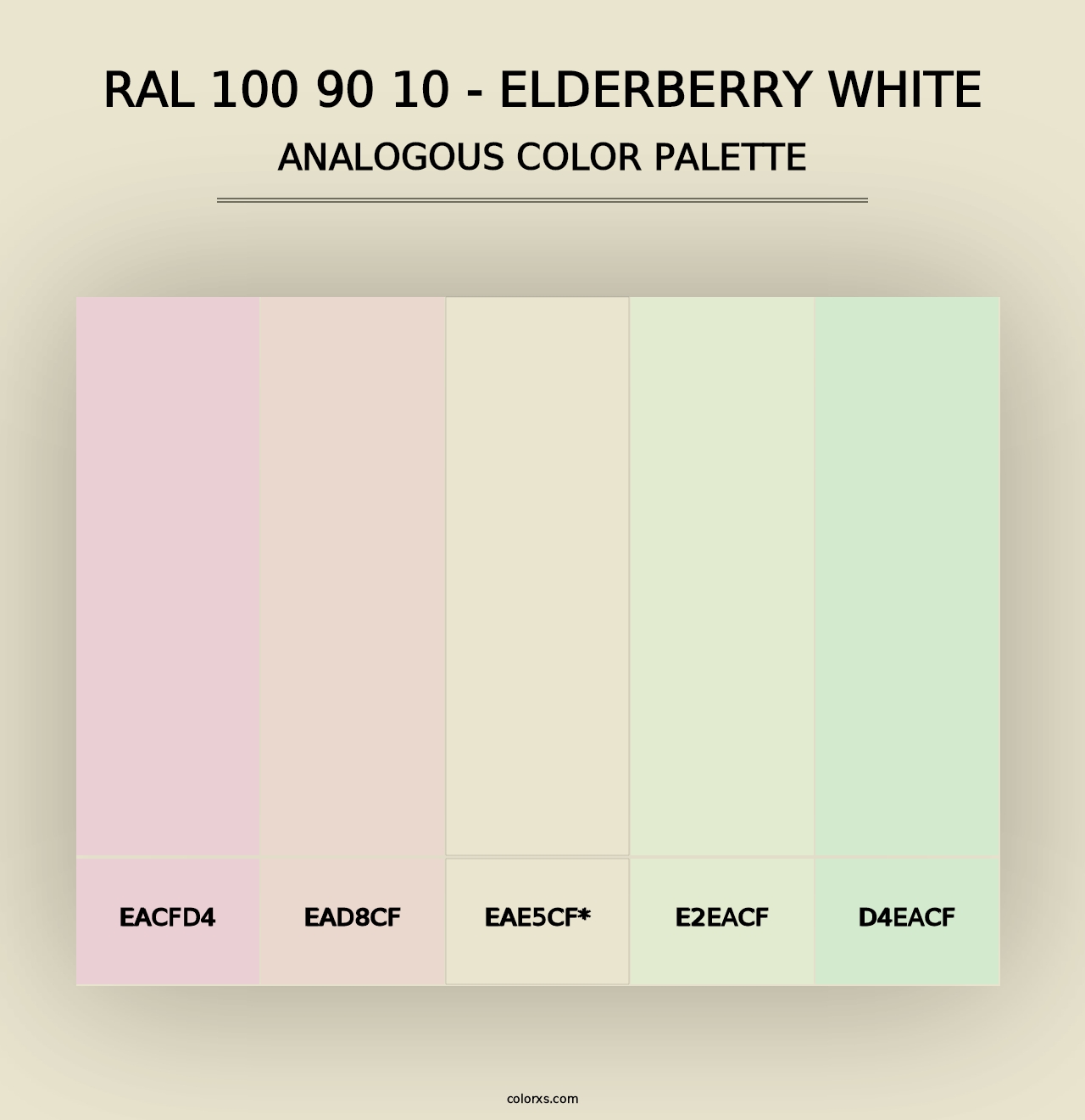 RAL 100 90 10 - Elderberry White - Analogous Color Palette