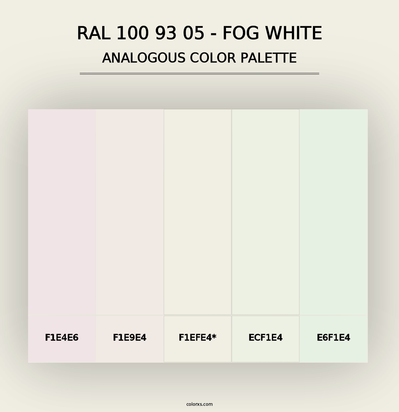 RAL 100 93 05 - Fog White - Analogous Color Palette