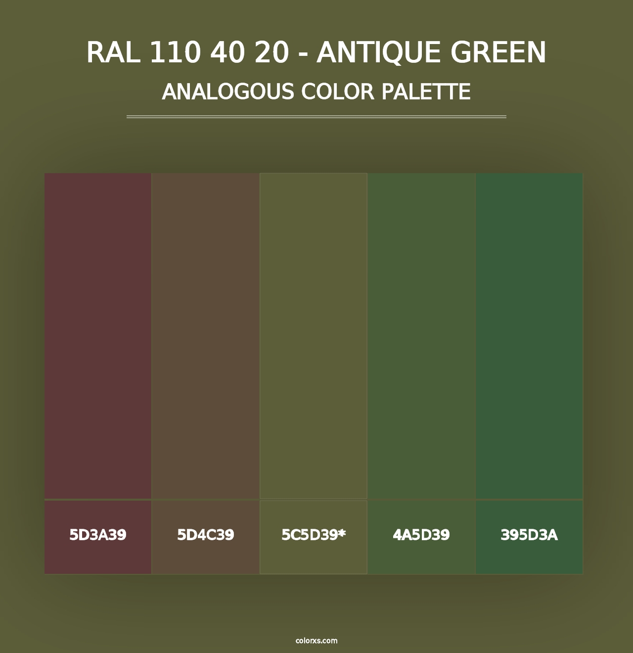 RAL 110 40 20 - Antique Green - Analogous Color Palette