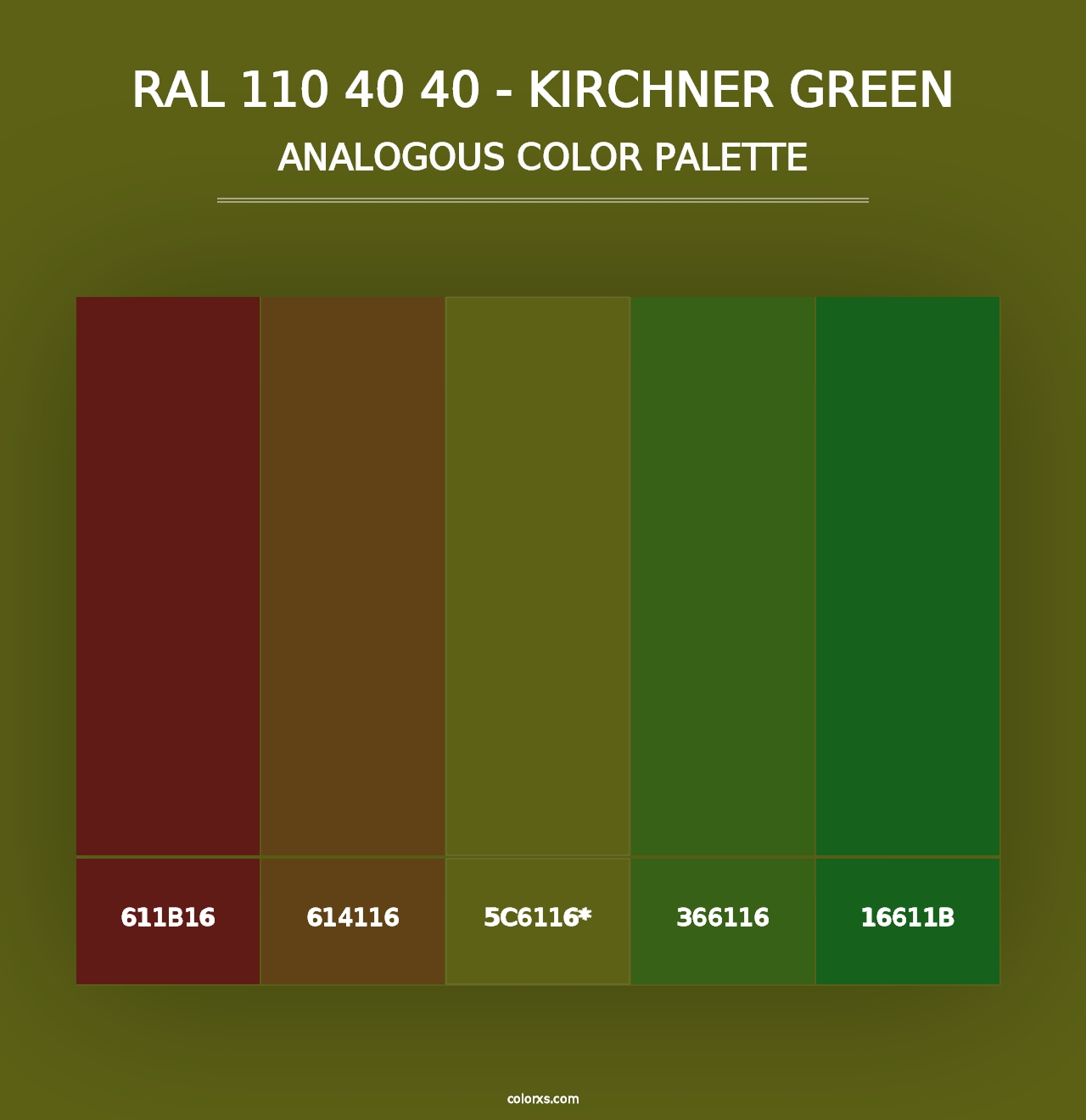 RAL 110 40 40 - Kirchner Green - Analogous Color Palette