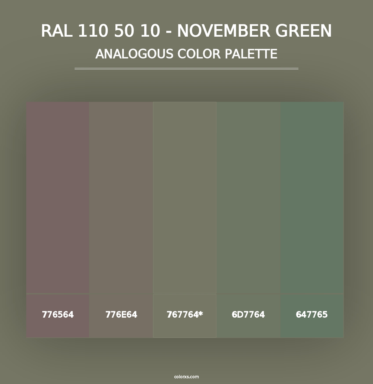 RAL 110 50 10 - November Green - Analogous Color Palette