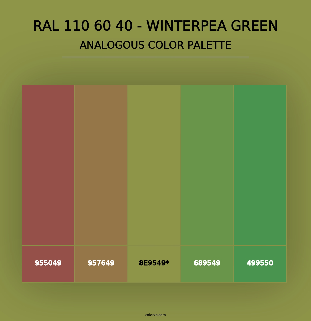 RAL 110 60 40 - Winterpea Green - Analogous Color Palette