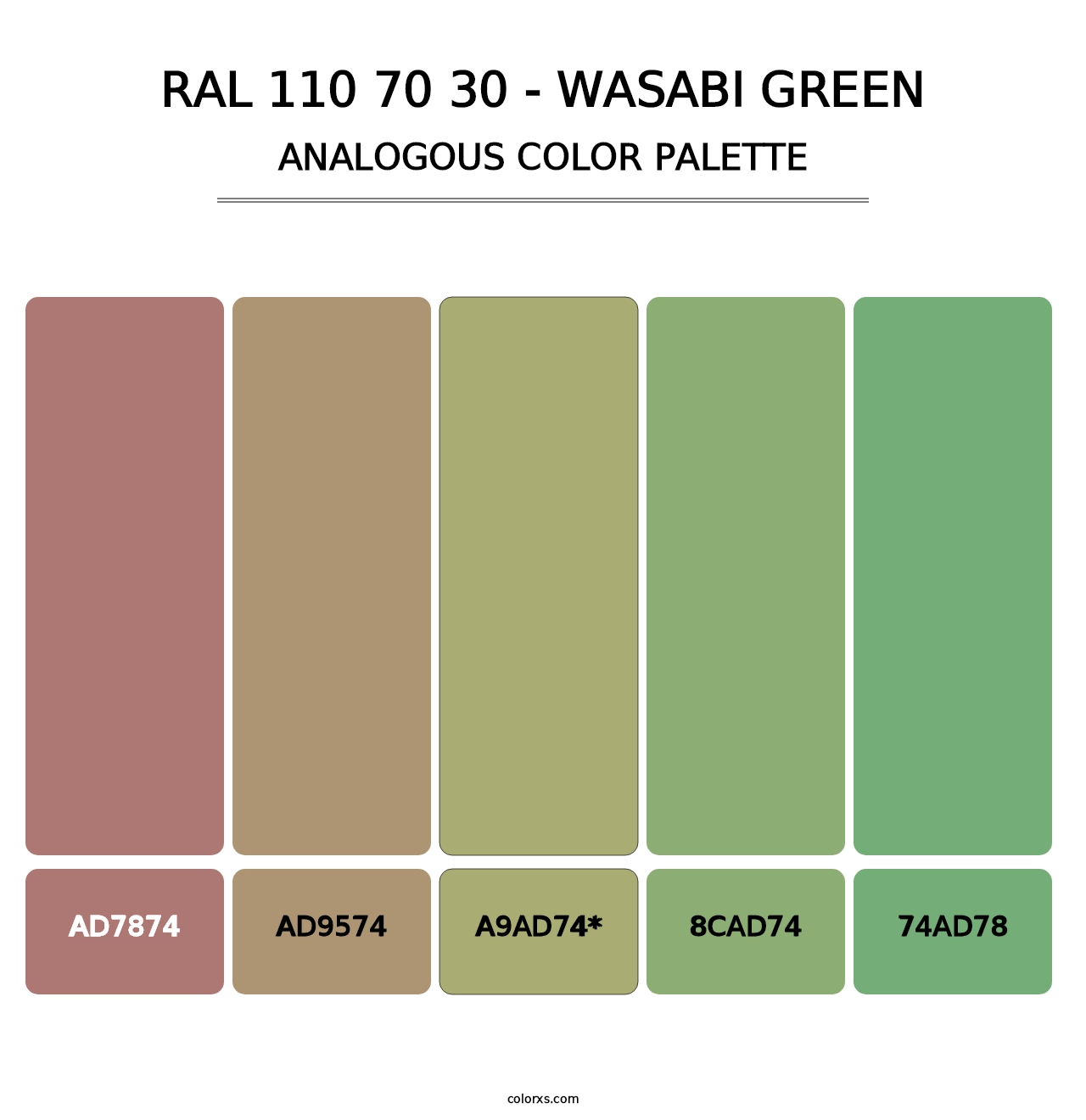 RAL 110 70 30 - Wasabi Green - Analogous Color Palette