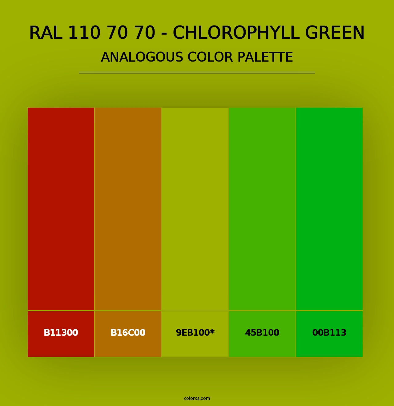 RAL 110 70 70 - Chlorophyll Green - Analogous Color Palette